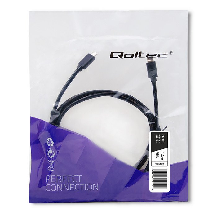 Qoltec 52350 Cable Usb 1,4 M Usb 3.2 Gen 1 (3.1 Gen 1) Usb C Negro