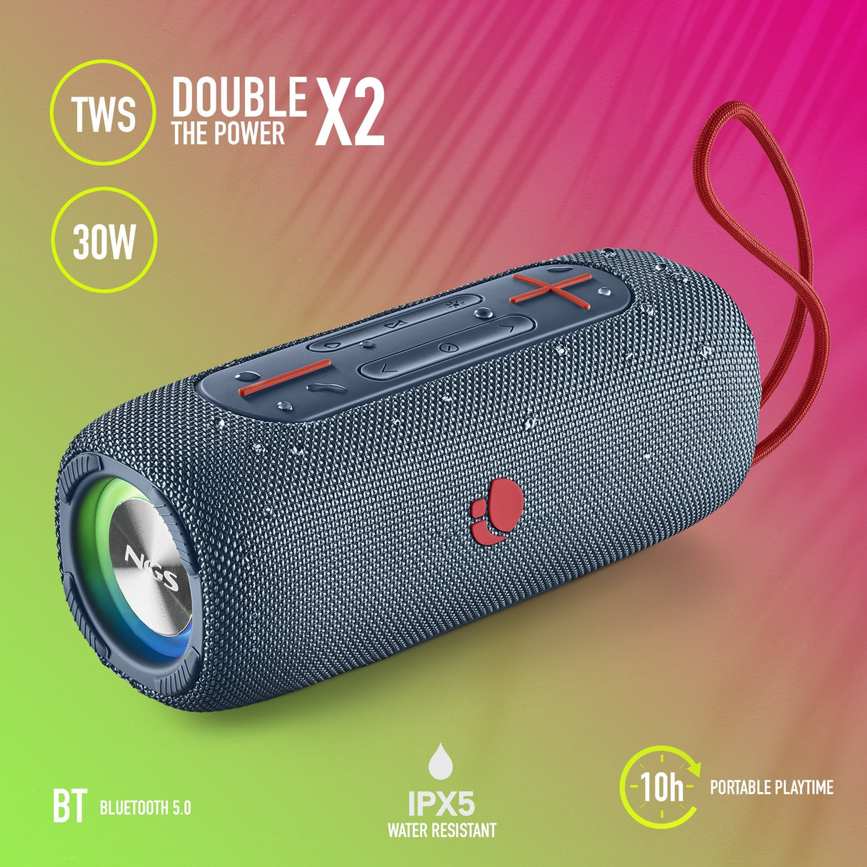 Altavoz Con Bluetooth Ngs Roller Nitro 3 30w 2.0 Azul