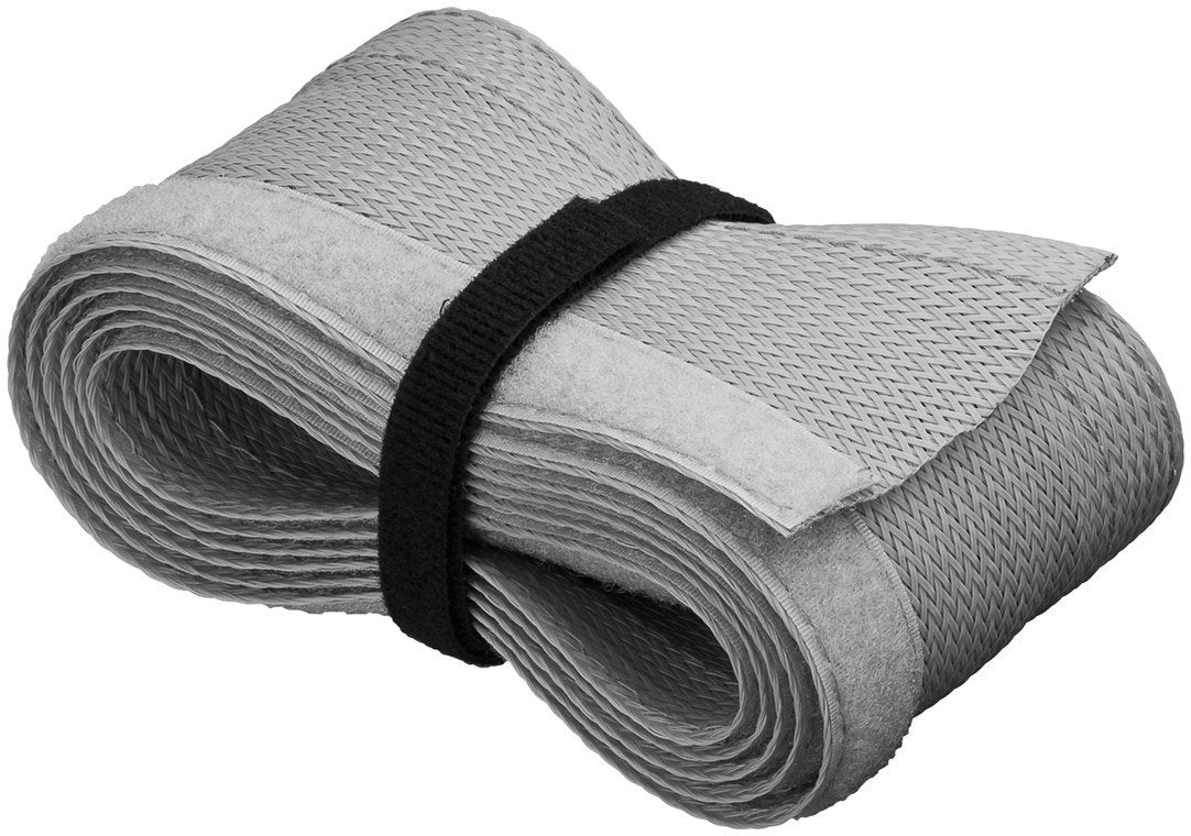 Cubre Cables 20-40mm Con Velcro Plata, 1,8 M Funda Trenzada Textil Goobay