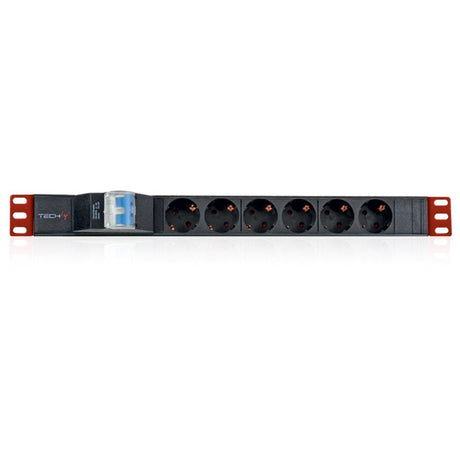 EAN 8051128100471 - Techly I-CASE STRIP-61UD unidad de distribución de energía (PDU) 6 salidas AC 1U Negro, Rojo imagen 1