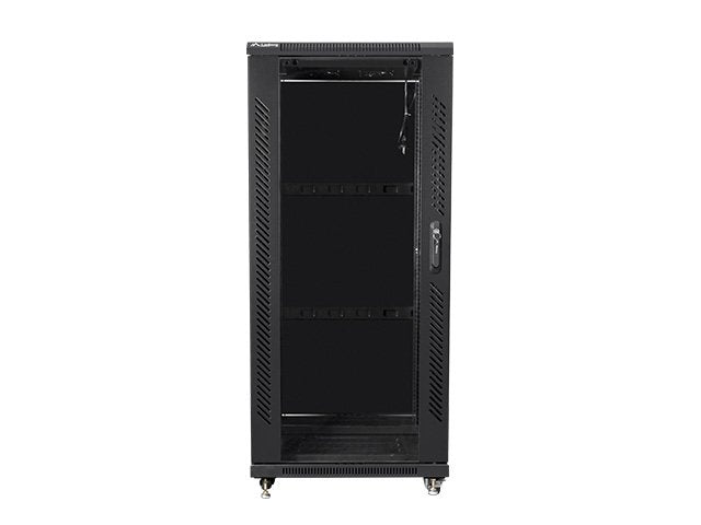 Armario Rack Cabinet Lanberg Ff01-6827-12b (27u; 19''; 1390 Mm / 600 Mm / 800 Mm; Standing; Full, Glass; 800 Kg; Black Color)