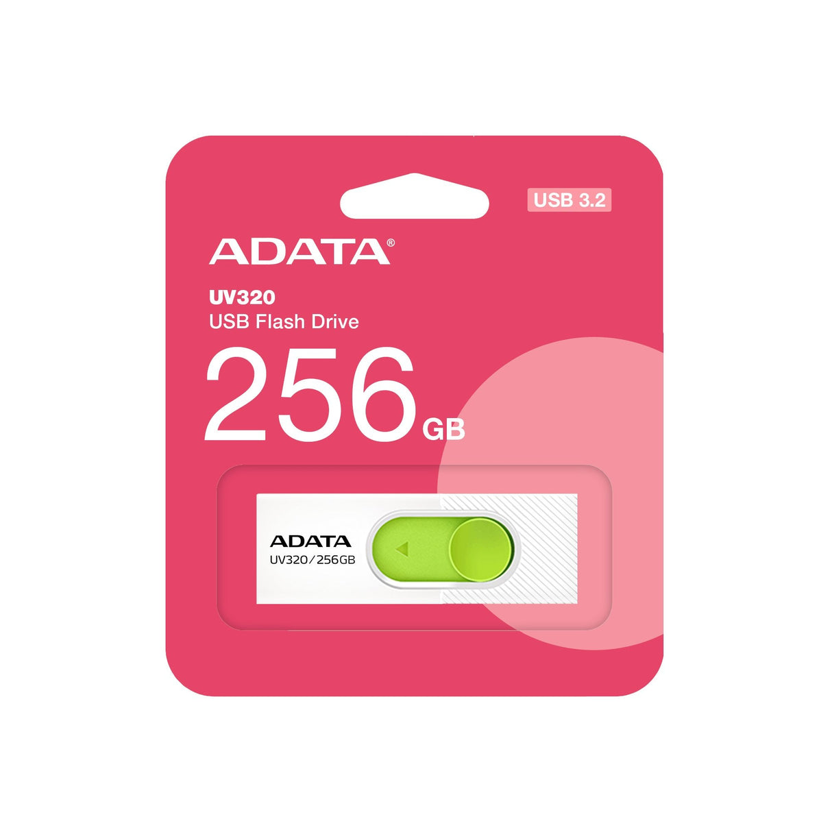 Pendrive Adata Uv320 256 Gb, Usb Blanco/Verde, Usb-A 3.2 Gen 1
