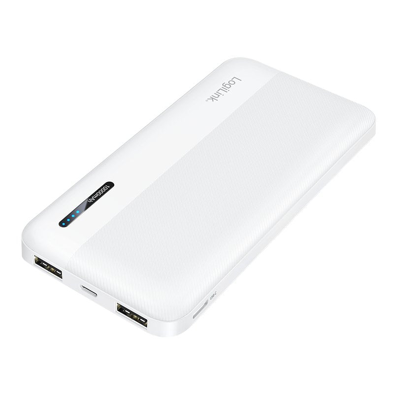 Logilink Mobile Power Bank, Lipo, 10.000 Mah, Usb-C In Out, Blanco