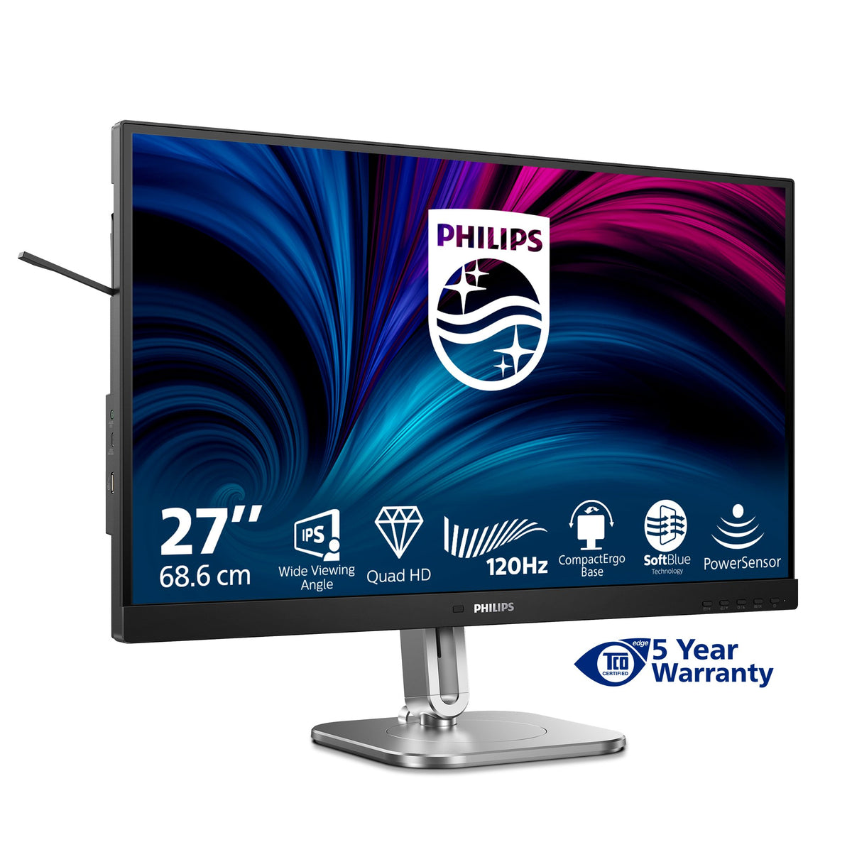 EAN 8721038003734 - Philips 4000 series 27B2N4500/00 pantalla para PC 68,6 cm (27") 2560 x 1440 Pixeles Quad HD LCD Gris imagen 5