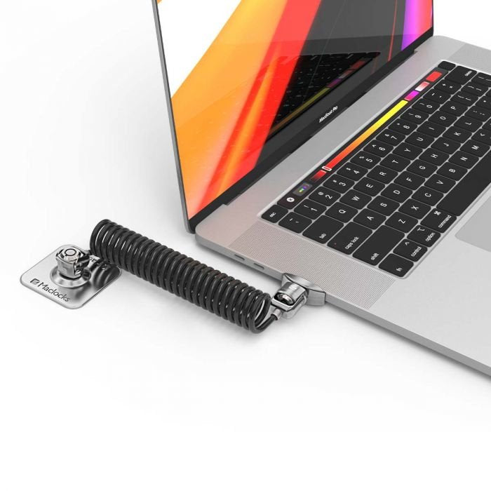 Compulocks Dual Head Coiled Cable Keyed Lock Cable Antirrobo Negro