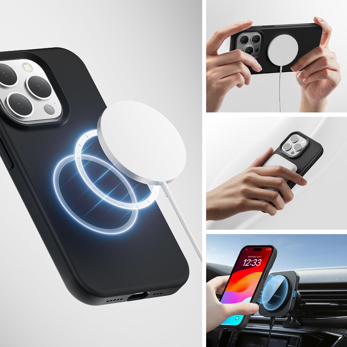 4smarts Funda De Silicona Cupertino Para Apple Iphone 15 Pro Compatible Magsafe