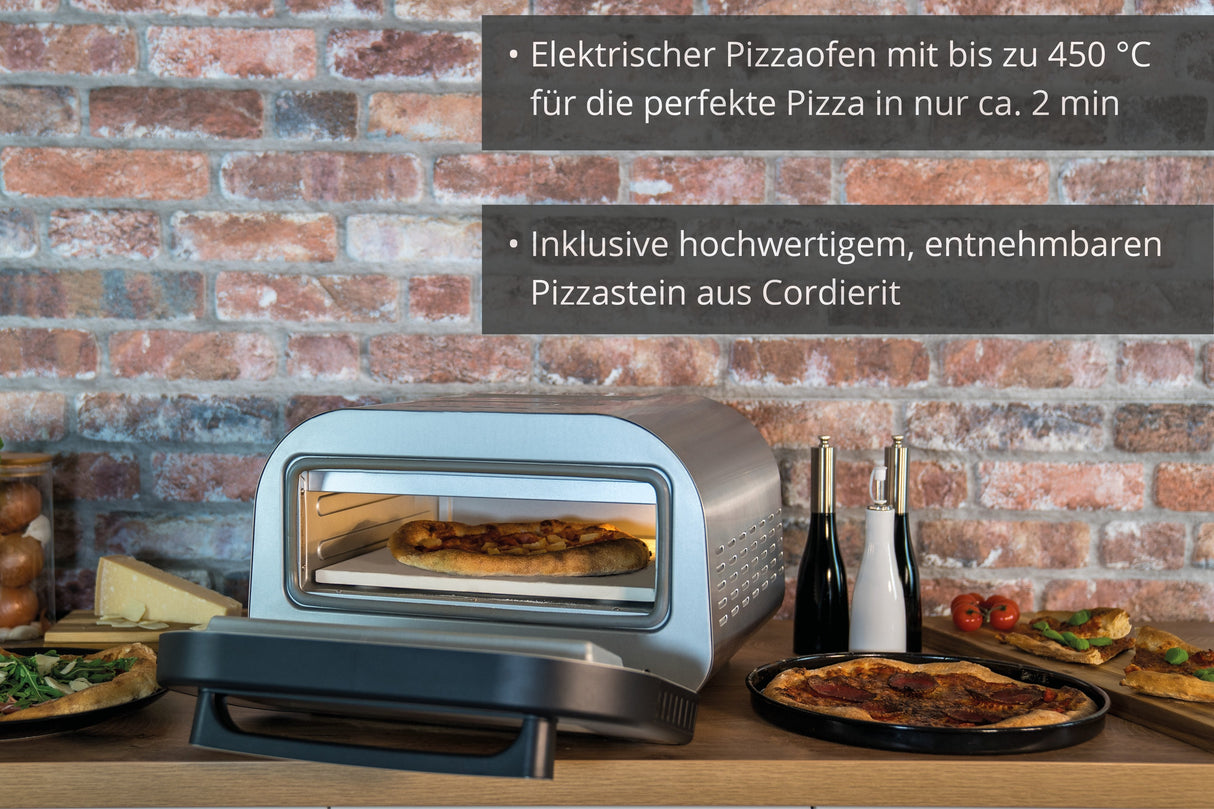 Horno De Pizza Unold Luigi (Acero Inoxidable/Negro, 1700 W, Para Pizzas De Hasta Aprox. Ø 30 Cm) 68816