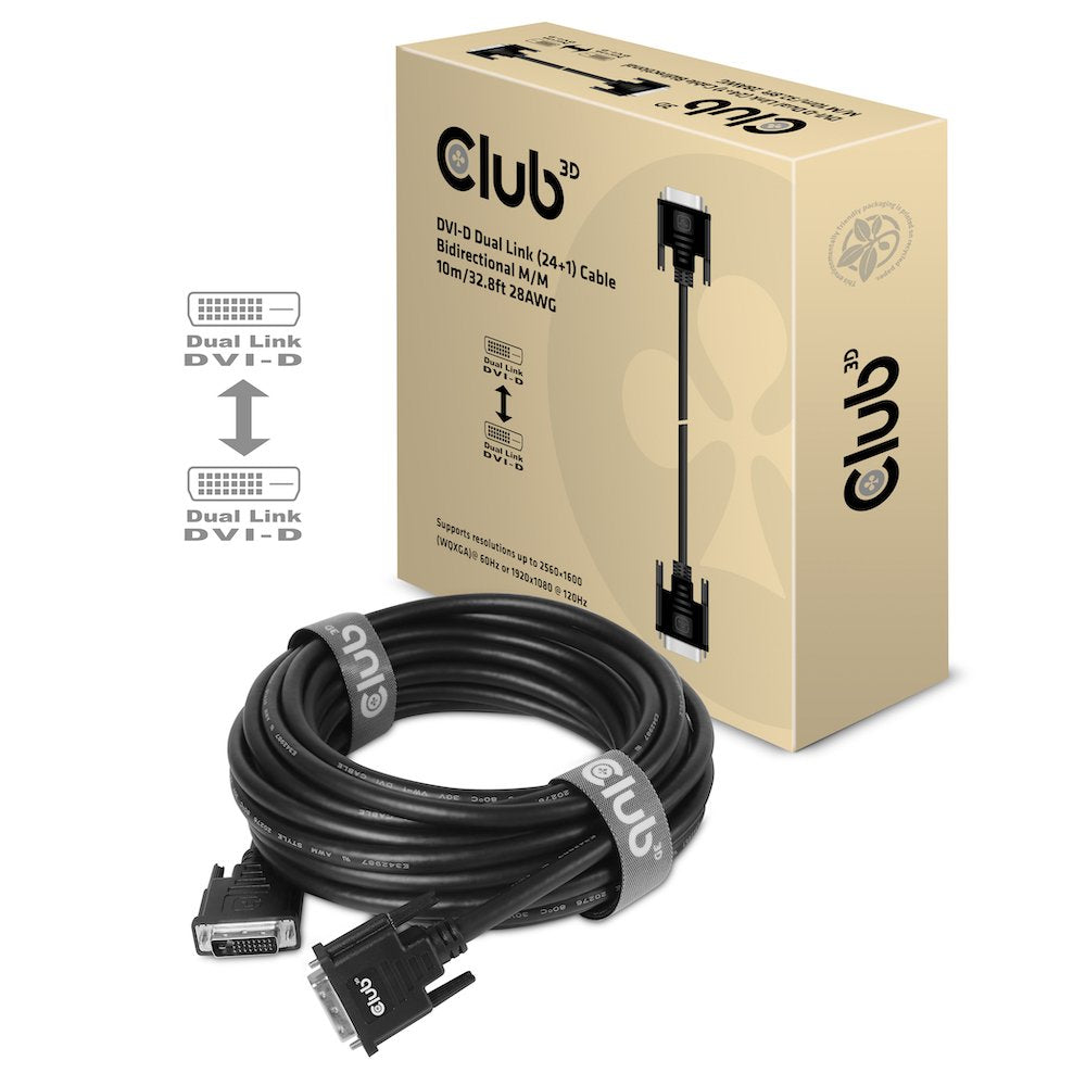 EAN 8719214471507 - CLUB3D DVI-D DUAL LINK (24+1) CABLE BI DIRECTIONAL M/M 3m 9.8 ft 28AWG Negro imagen 3