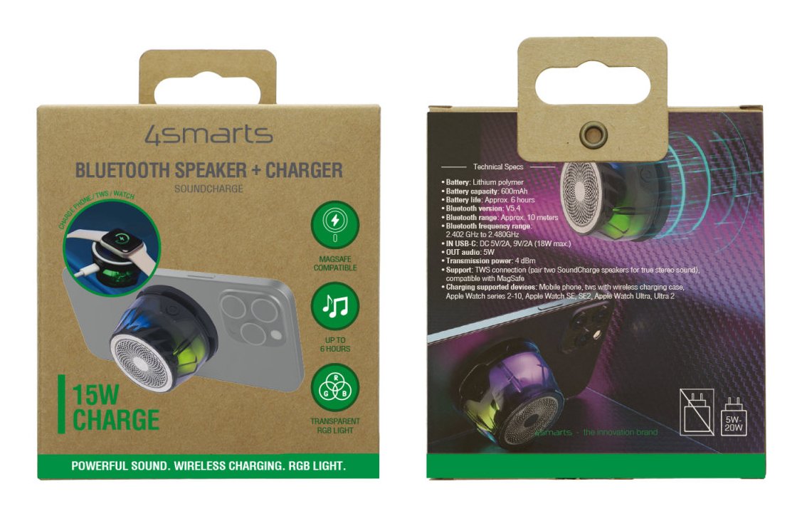 4smarts Bluetooth Lautsprecher Soundcharge Magsafe-Kompatibel, Negro