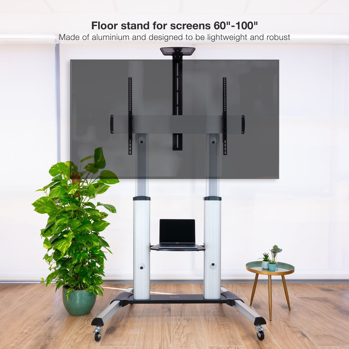 Tooq Soporte Suelo Ruedas Aluminio 60-100 - Plata