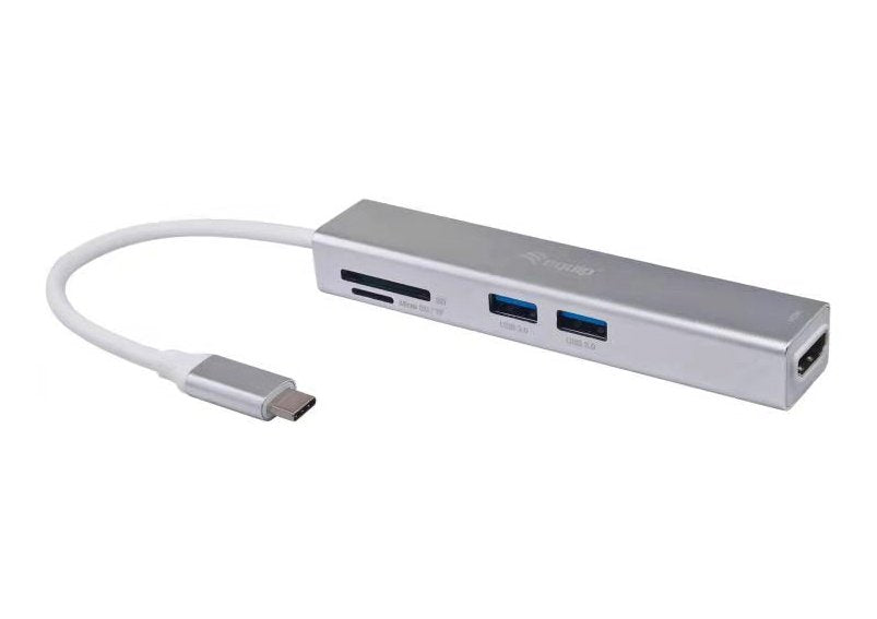 Adaptador Usb-C 5en1 Equip Hdmi 3 Puertos Usb 3.0 Lector De Tarjetas