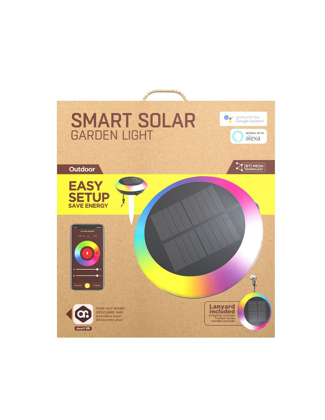 Lampara De Luz Solar Muvit Io Wireless Mesh + Sensor De Movimiento