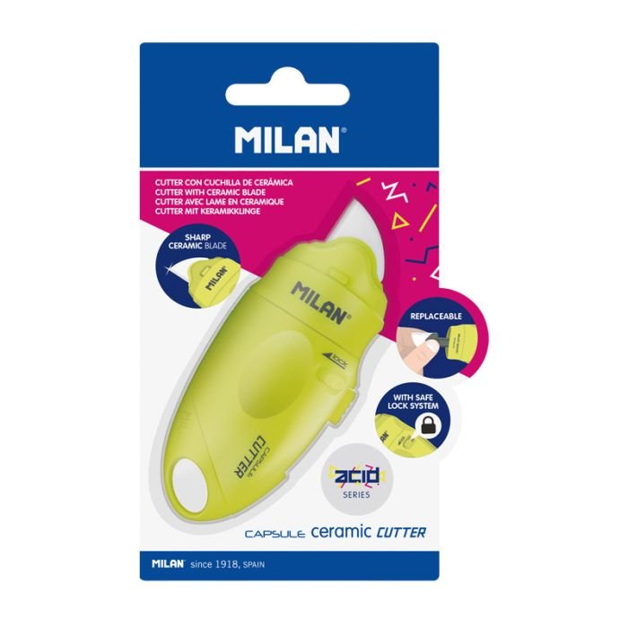 Milan Cutter Hoja Cerámica Capsule Serie Acid Blíster Amarillo