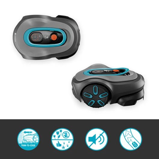 Robot Cortacésped Gardena Smart Sileno Pro 600m² 19802-20 (Gris/Turquesa, Batería De Iones De Litio, Tecnología Lona)