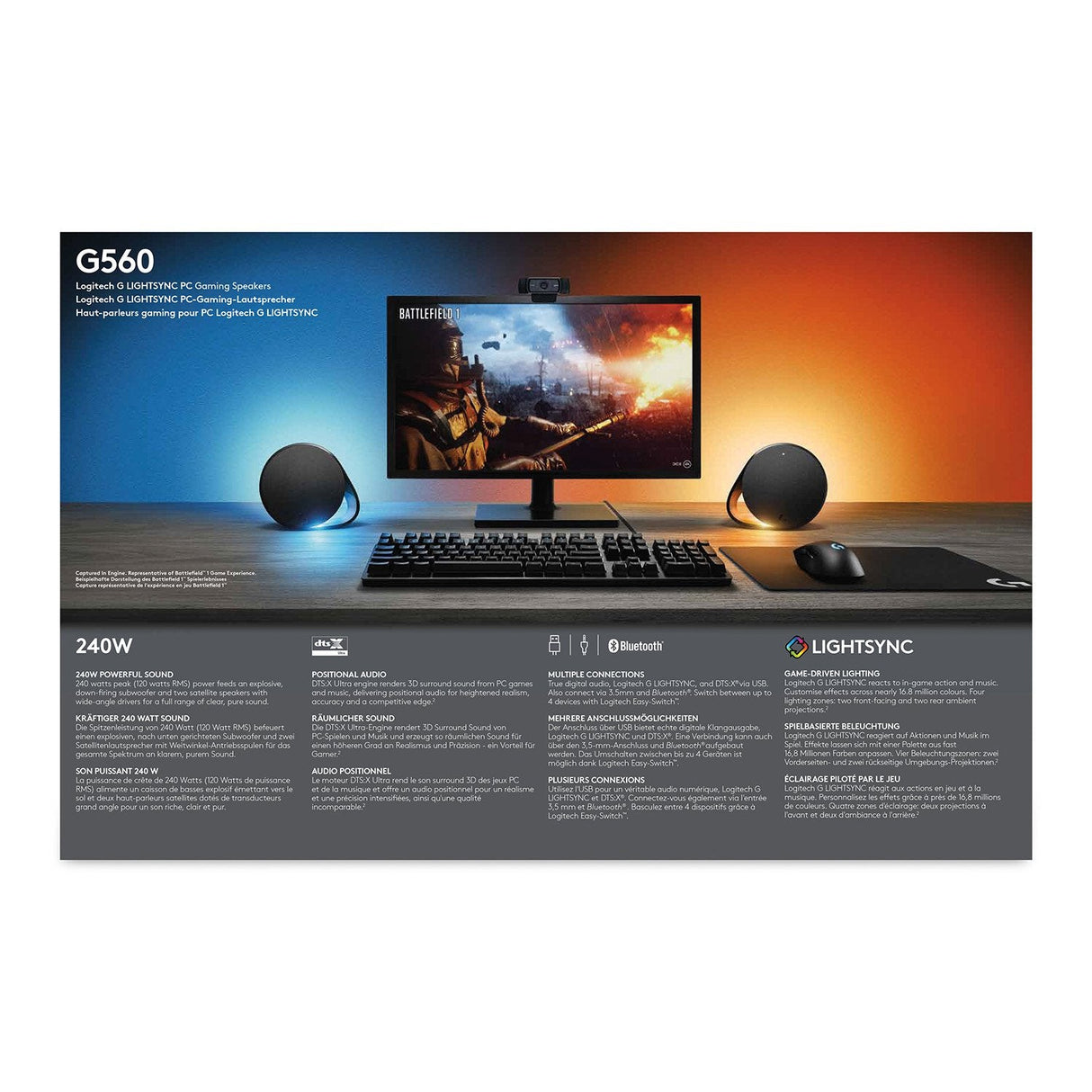 EAN 5099206076747 - Logitech G 980-001301 conjunto de altavoces 120 W PC/ordenador portátil Negro 2.1 canales 30 W Bluetooth imagen 34