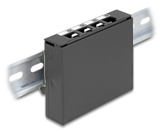 Carcasa Vacía 4 Port Para Keystone Rj-Module Negro - Zur Montaje An Mesa, Pared O Carril Din