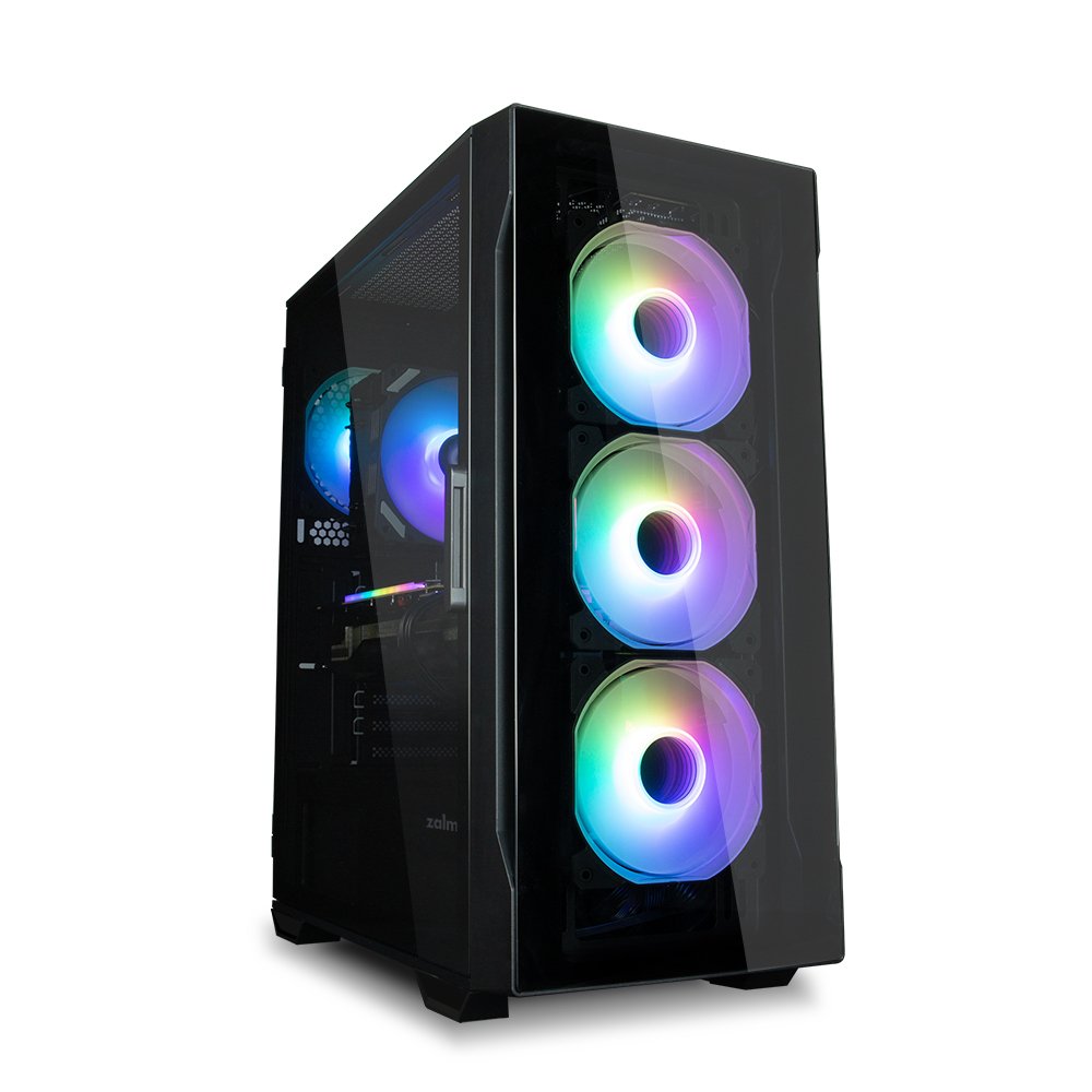 Caja Pc Zalman I3 Neo Tg Mid Tower Negro Rgb Fan X4