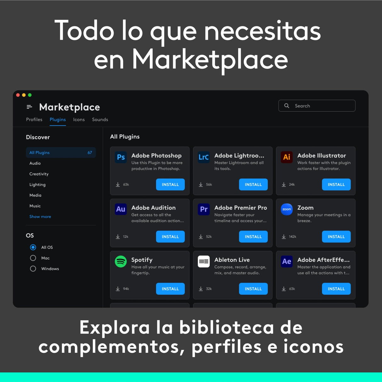 Logitech Master Series Mx Creative Console Conjunto De Teclado Y Teclado De Marcación Retroiluminación Usb-C Gris Pálido