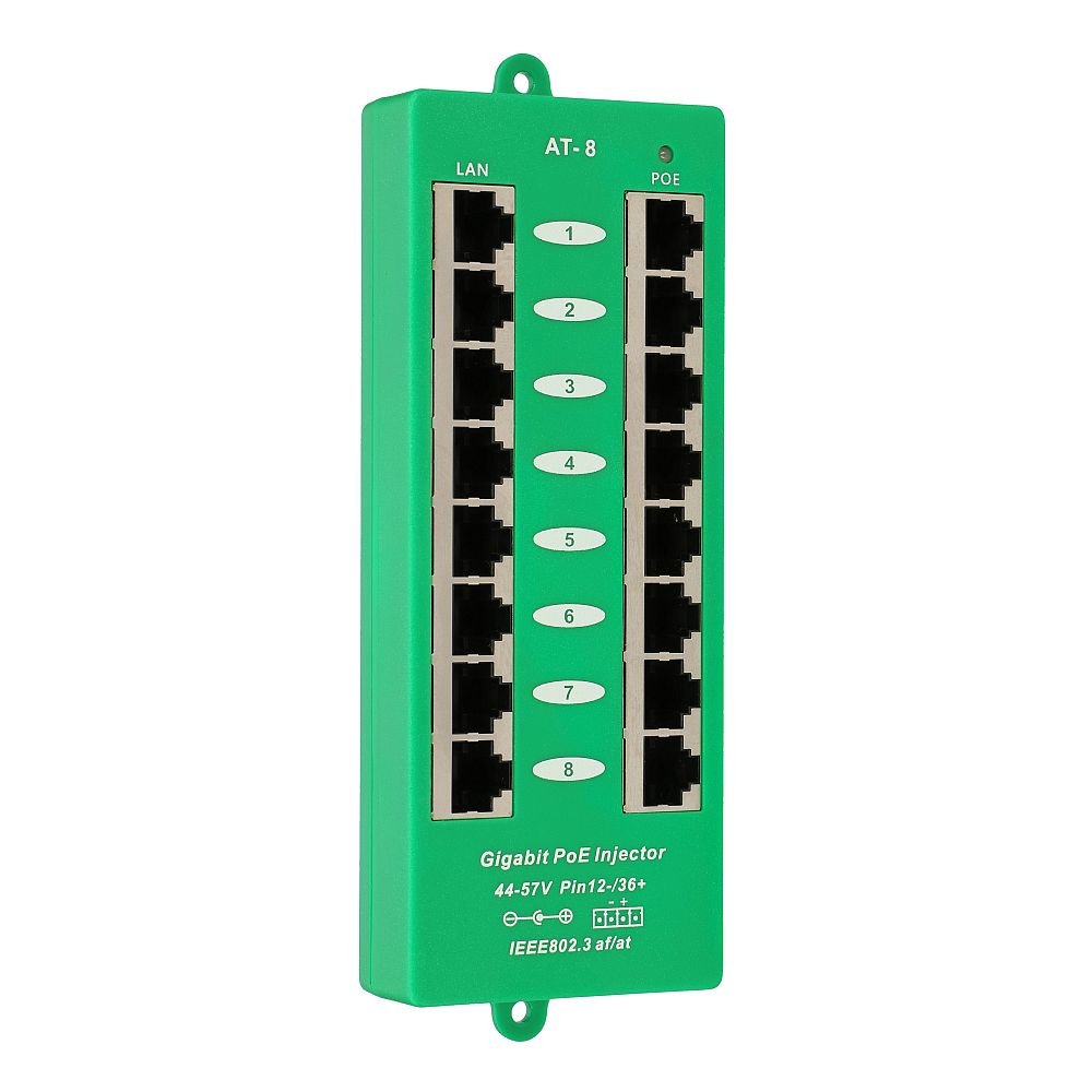 EAN 5903148912561 - Extralink ACTIVE POE INJECTOR 8 PORT GIGABIT 802.3AT/AF MODE A - 1 Gbps - 8-Port Gigabit Ethernet 48 V imagen 4