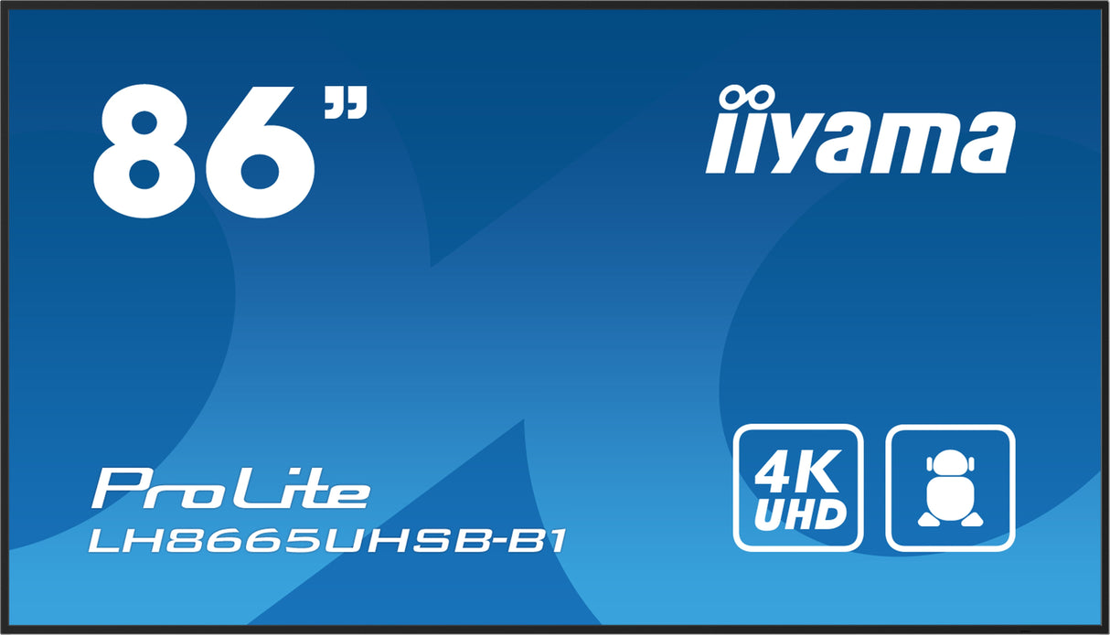 Iiyama Prolite Lh8665uhsb-B1 218 Cm (86") Lcd-Display Mit Led-Hintergrundbeleuchtung - 4k - Für Digital Signage