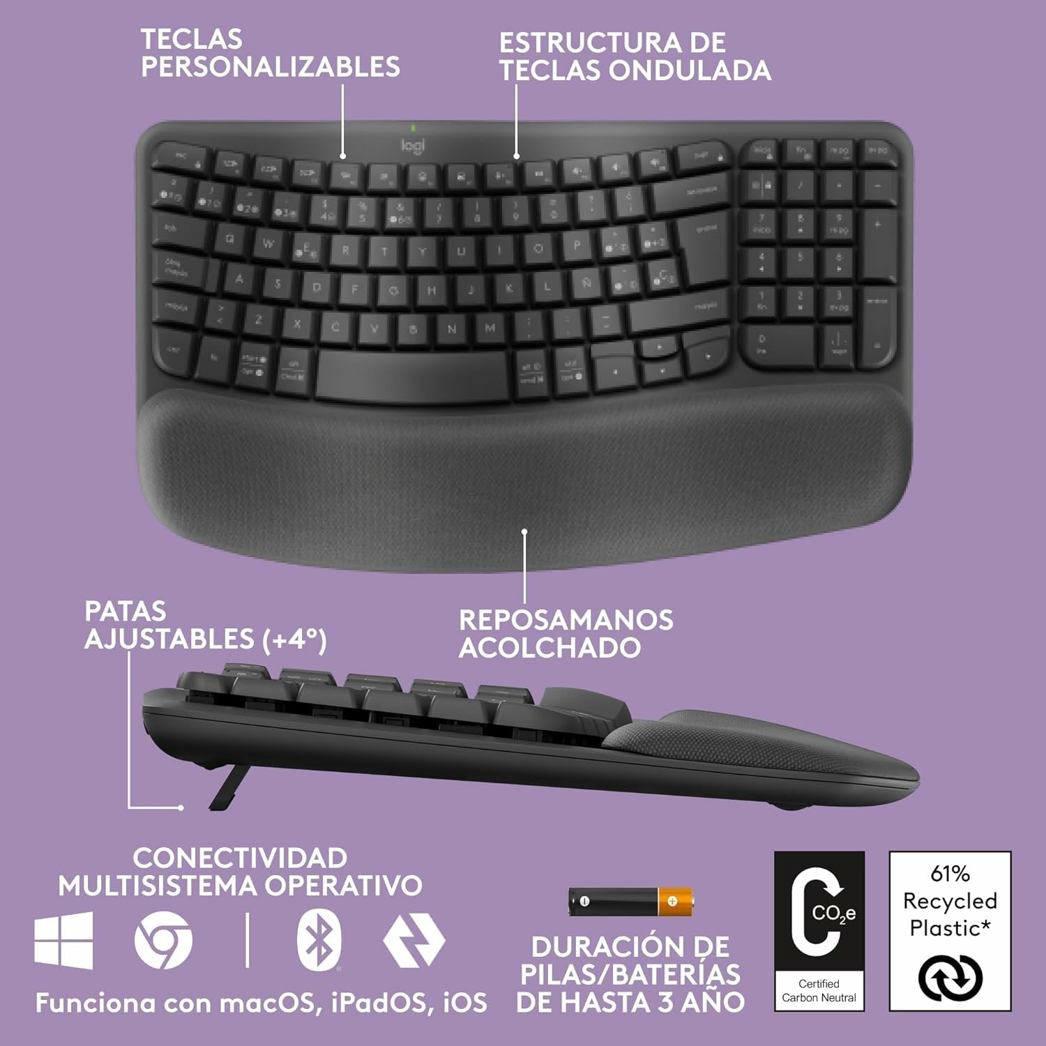 EAN 5099206117204 - Logitech 920-012296 teclado Oficina RF Wireless + Bluetooth imagen 11