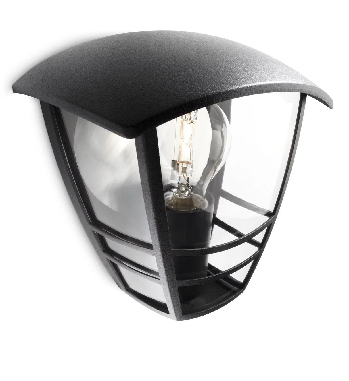 Aplique Exterior Pared Plano 1x60w Negro Mod. Creek Philips