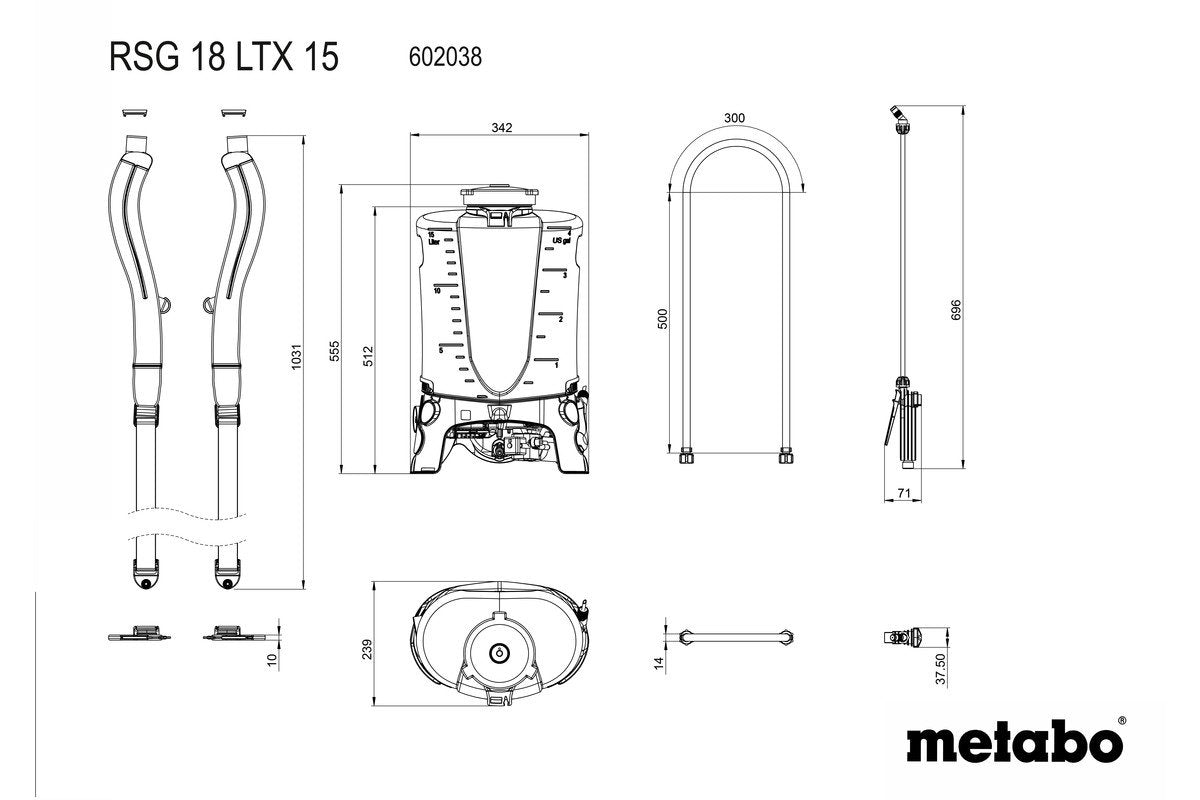 EAN 4061792198067 - Metabo RSG 18 LTX 15 Pulverizador de mochila 15 L imagen 2