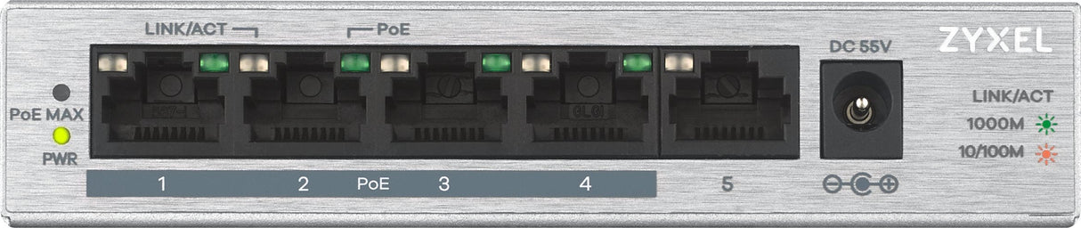 EAN 4718937603923 - Zyxel GS1005HP No administrado Gigabit Ethernet (10/100/1000) Energía sobre Ethernet (PoE) Plata imagen 2