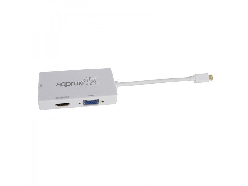 Approx Adaptador Displayport A Vga / Dvi / Hdmi 4k Blanco