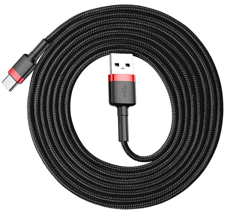 Baseus Cafule Cable Usb 2 M Usb A Usb C Negro, Rojo