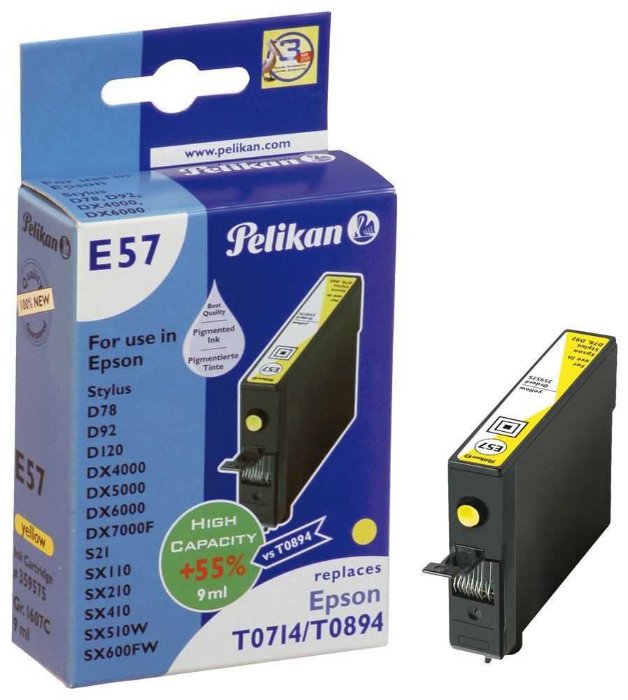 Pelikan Cartucho Epson E57 T071 T089 Amarillo Compatible