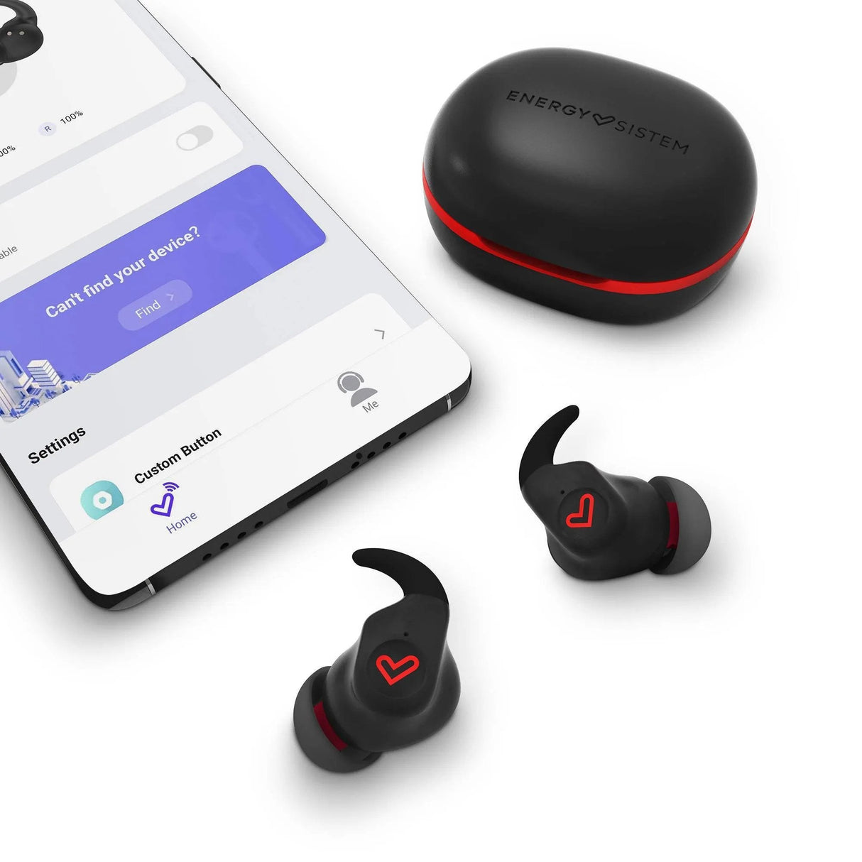 Energy Sistem Earphones True Wireless Freestyle Black Red