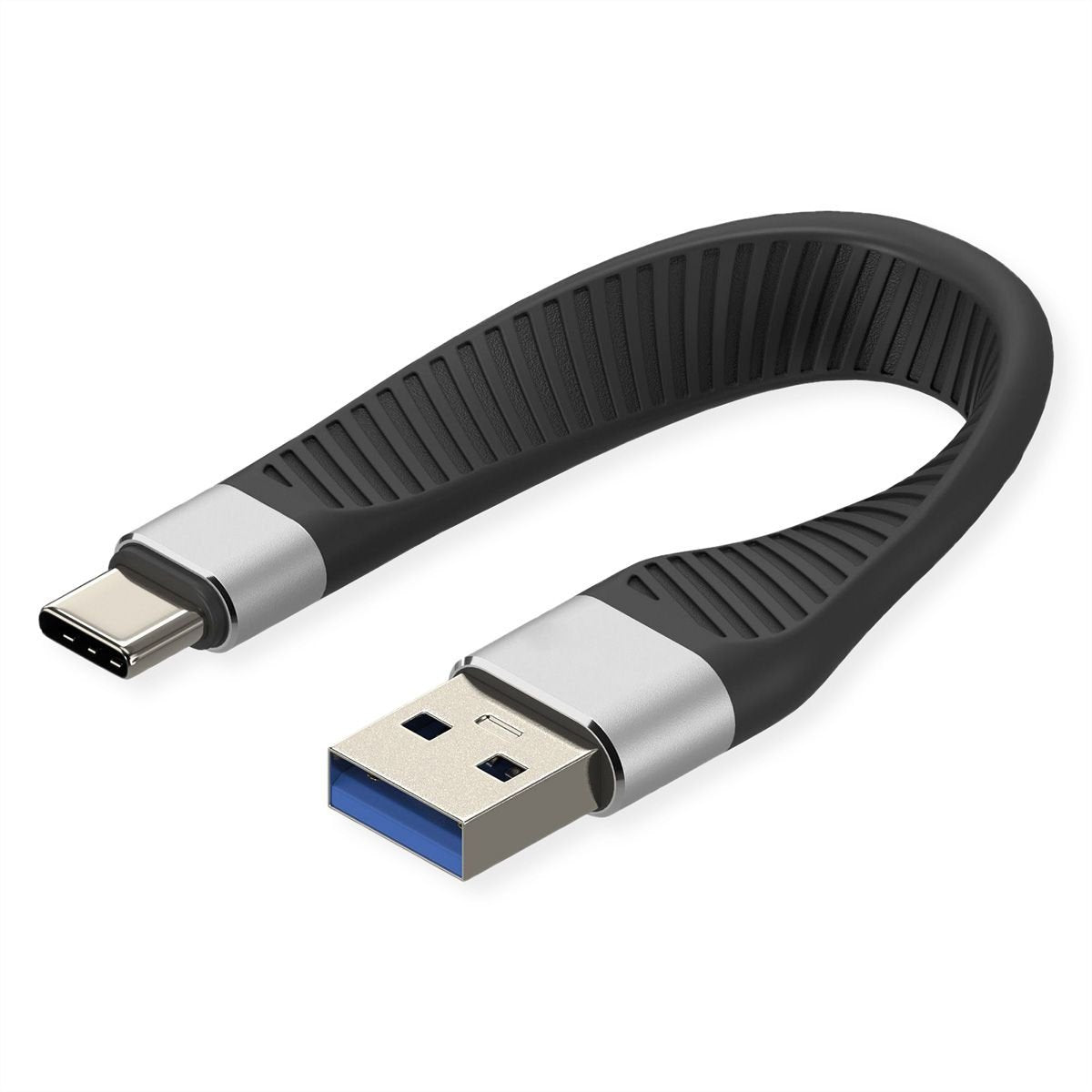 Roline Usb 3.2 Gen 2 Silikoncable C-A St St 10gbit S Emark Schwarz 11cm