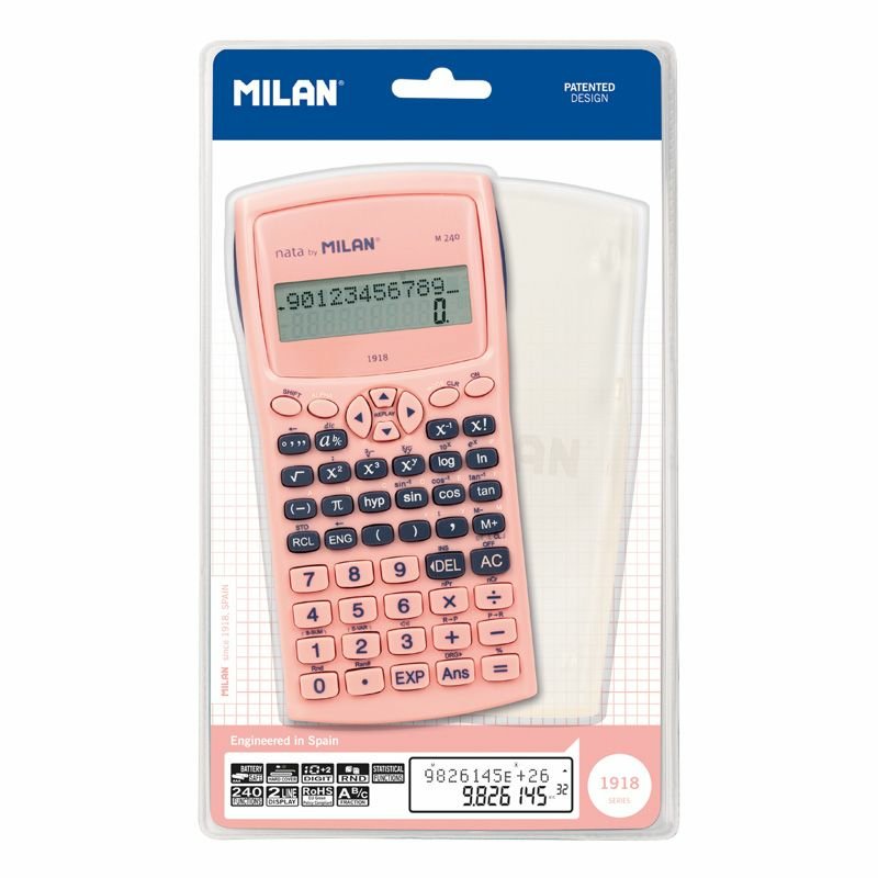 Blister Calculadora Científica M240 Serie 1918, Rosa Milan