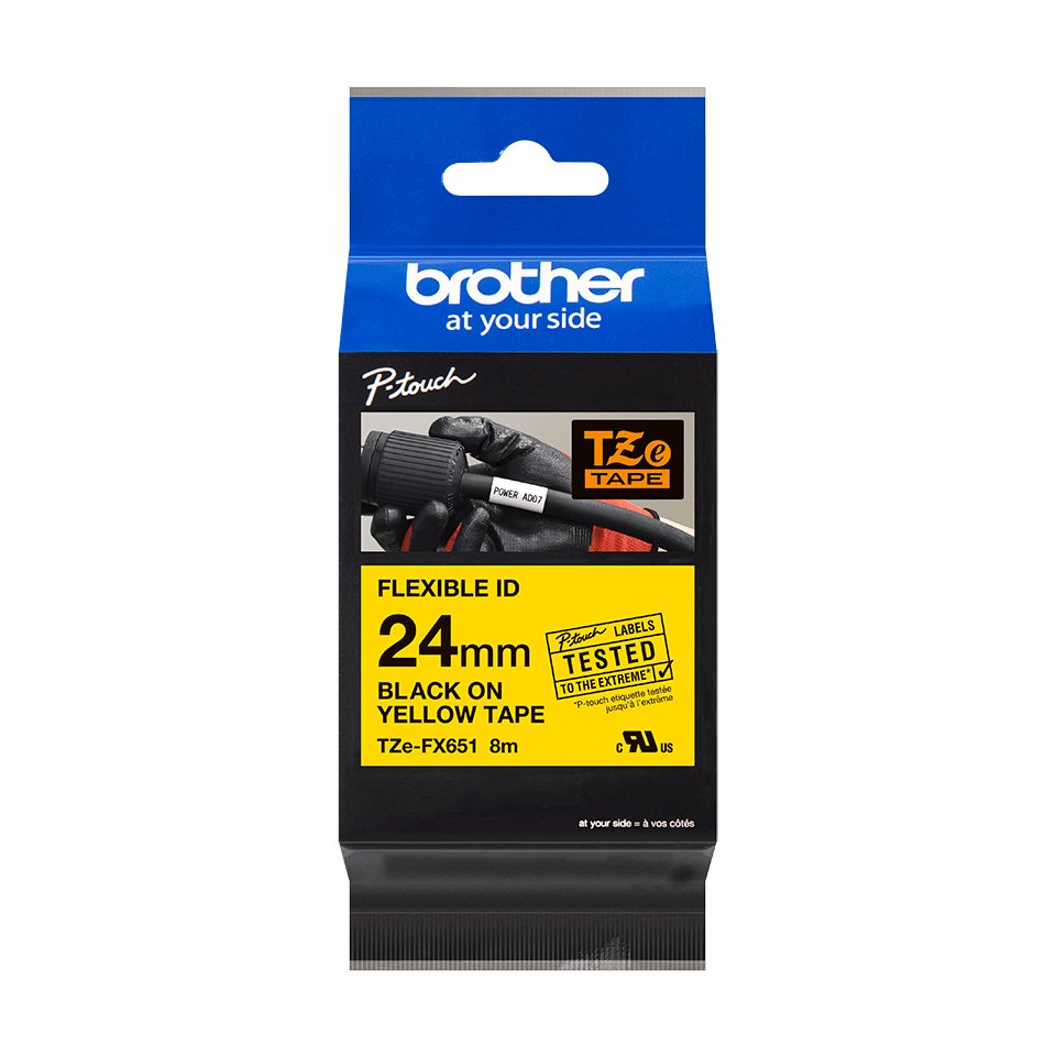 EAN 0012502626138 - Brother TZE-FX651 cinta para impresora de etiquetas Negro sobre amarillo TZ imagen 2