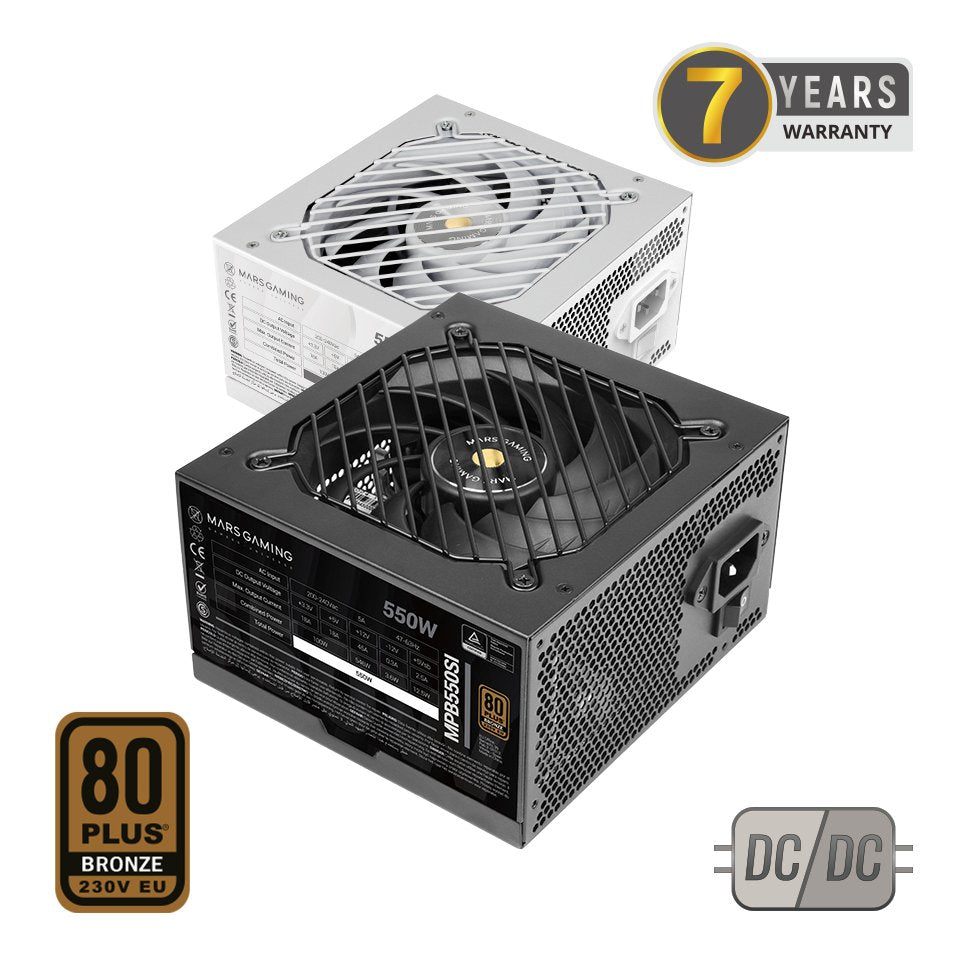 Fuente Alim. 650w Si 80+ Mars Gaming 650w/ 80 Plus Bronze/ Ventilador Extreme Silence 120mm