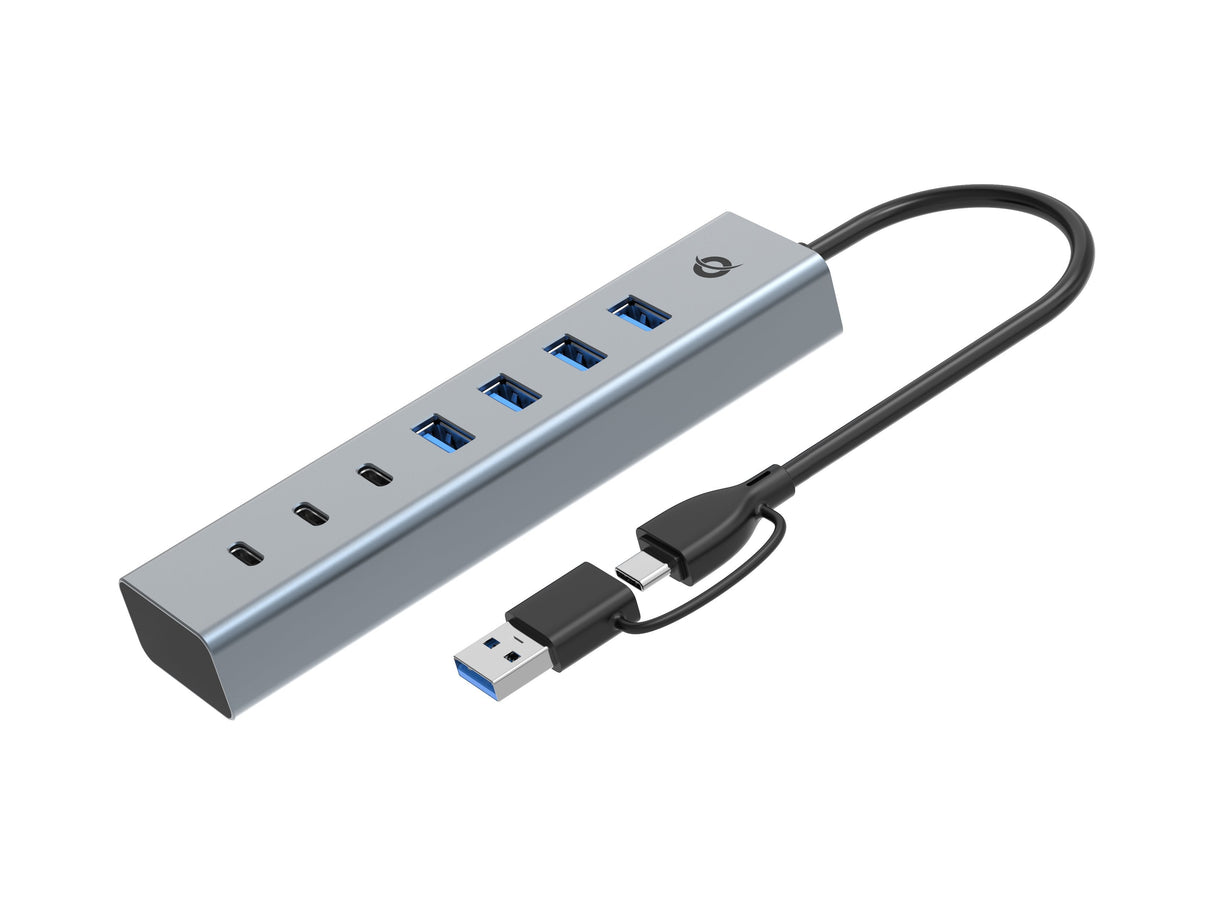 Conceptronic Usb-Hub 7-Port 3.2 C->4x3.0 3xusb-C O.Netz. Gr