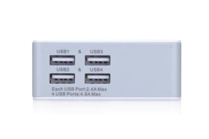 Adaptador Usb A Corriente 4xusb Blanco Ednet
