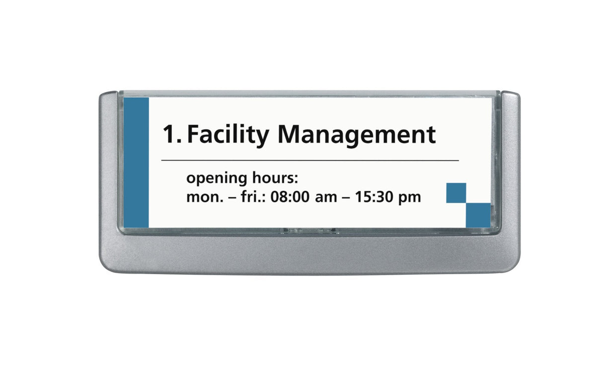 Letrero Puerta Durable Clcksign149x52.5 Pegado Tornillos Grafito