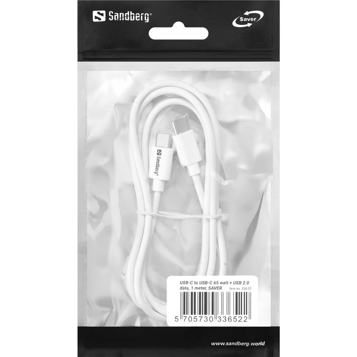 EAN 5705730336522 - Sandberg 336-52 cable USB USB 2.0 100 m USB C Blanco imagen 2