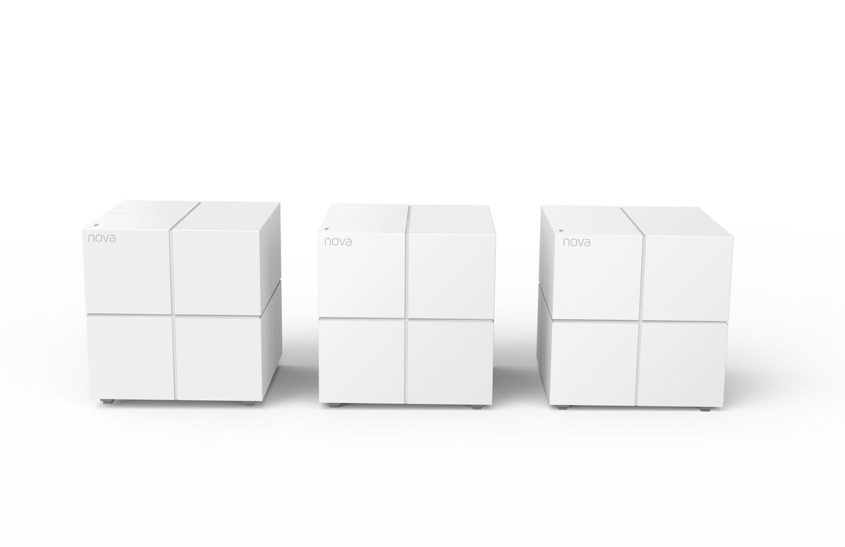 Sistema Mesh Wifi Tenda Mw6-Nova 3 Unidades Wifi A/Ac/B/G/N/ 600m2 2 Puertos Gigabit Gestión Por App