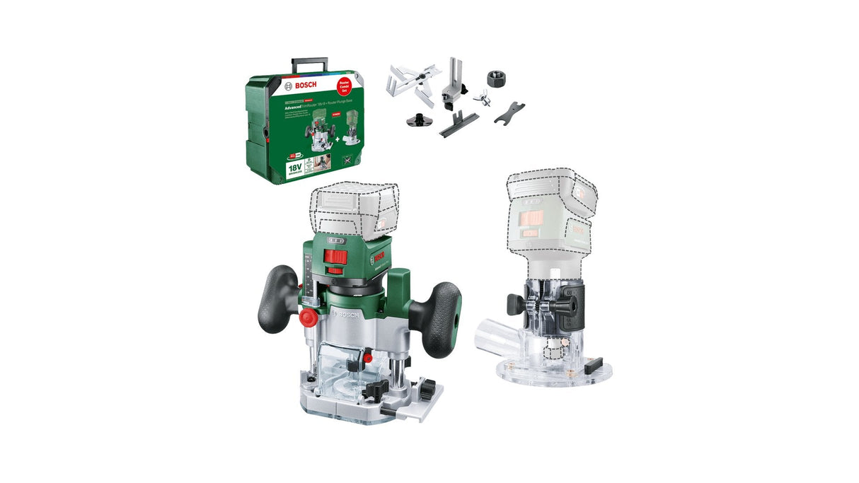 Bosch Bricolaje Y Jardín Fresadora Inalámbrica Advancedtrimrouter 18v-8 Combi Set Verde/Negro, Sin Batería Ni Cargador, Power For All Alliance 06039d5002