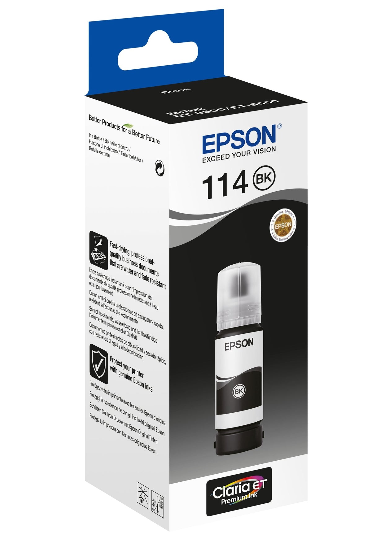 Epson Botella T114 Negra De Pigmento 70ml Ecotank Et-8500 / Et-8550