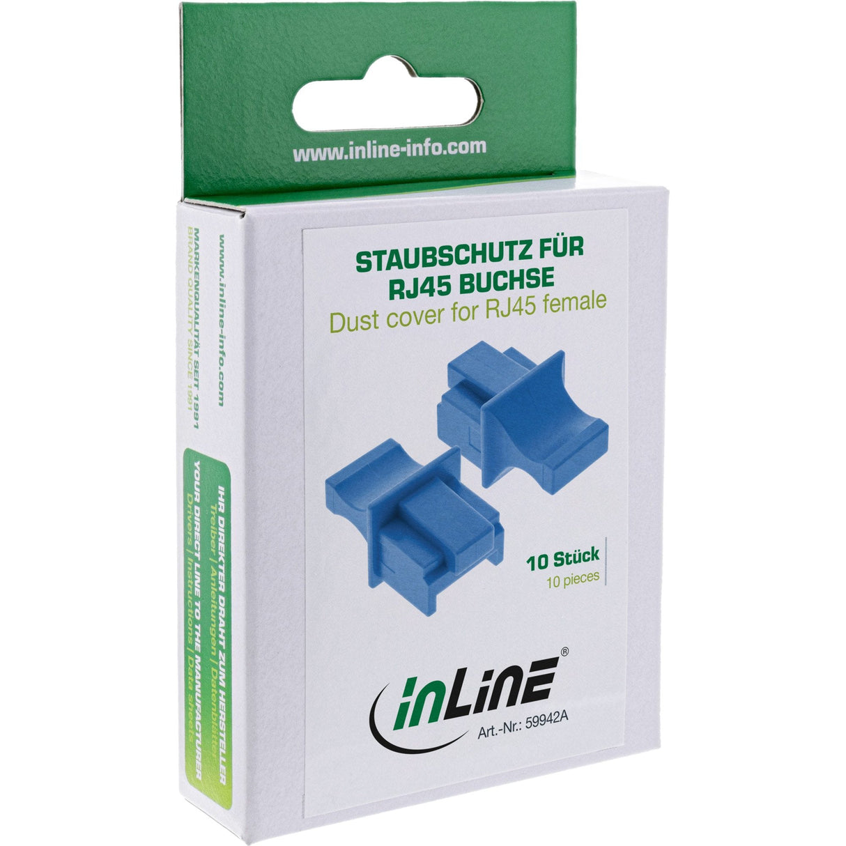 Inline Dust Cover Para Rj45 Hembra Azul 10uds.