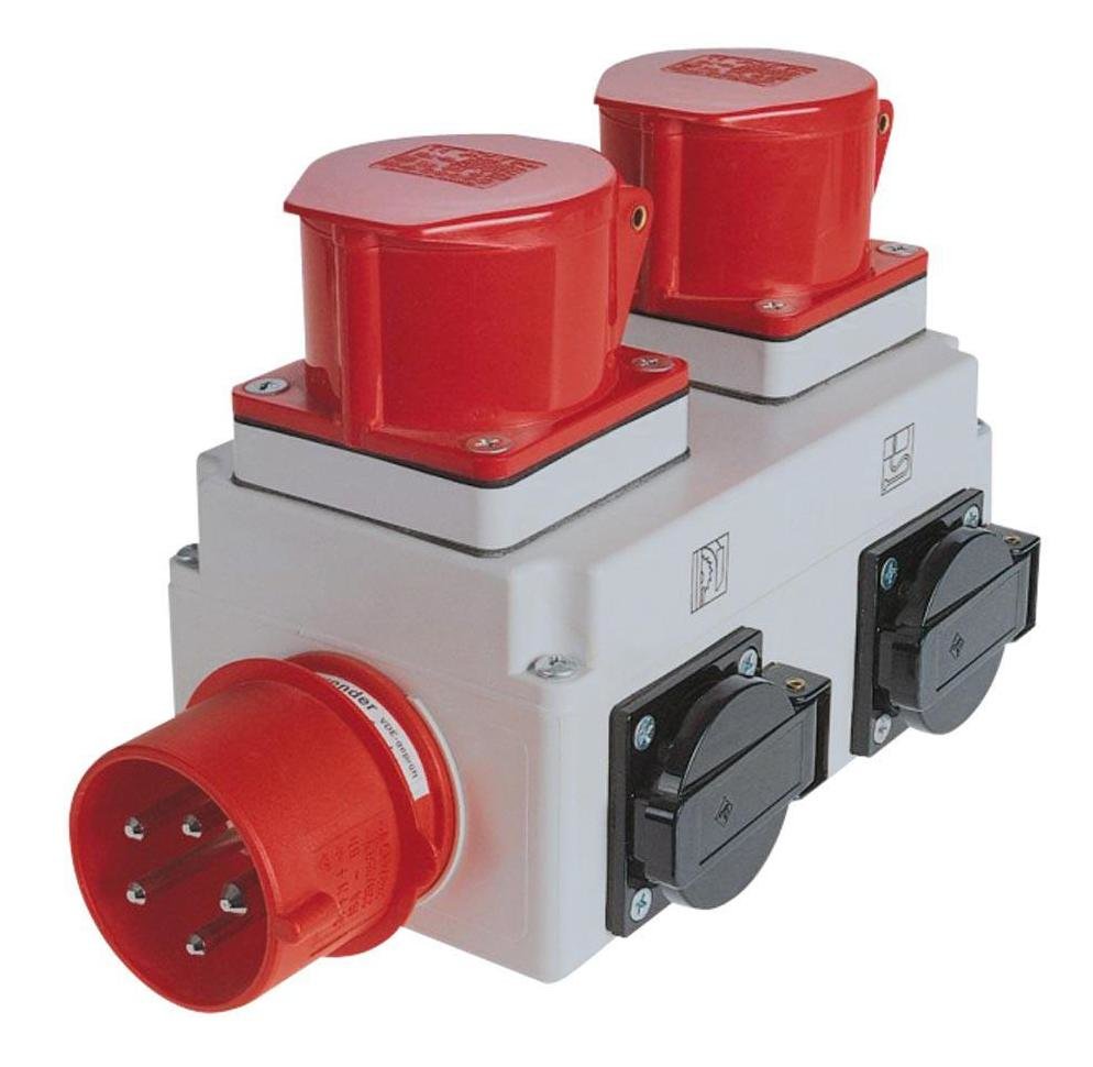 EAN 9120058371707 - Holzmann ALA1_400V unidad de distribución de energía (PDU) 2 salidas AC Negro, Gris, Rojo imagen 1