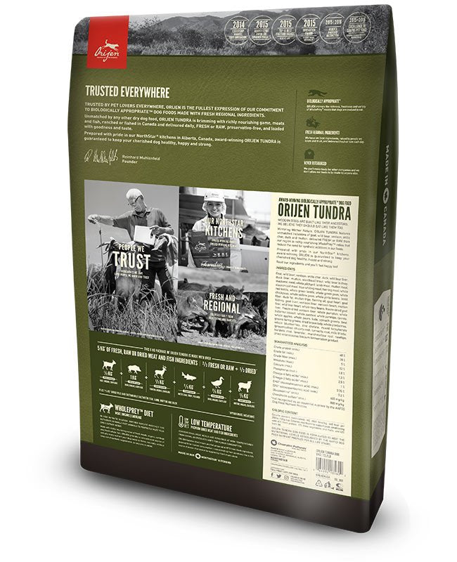 EAN 0064992185602 - Orijen Tundra 6 kg Adulto Cabra, Jabalí, Pato imagen 2