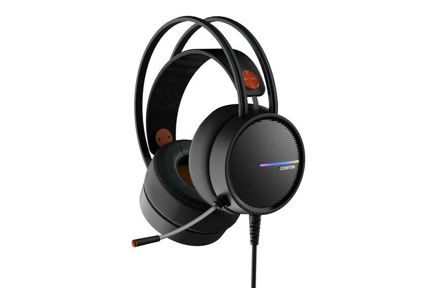 Canyon Interceptor Gh-8a, Gaming Headset 3.5mm Negro Orange