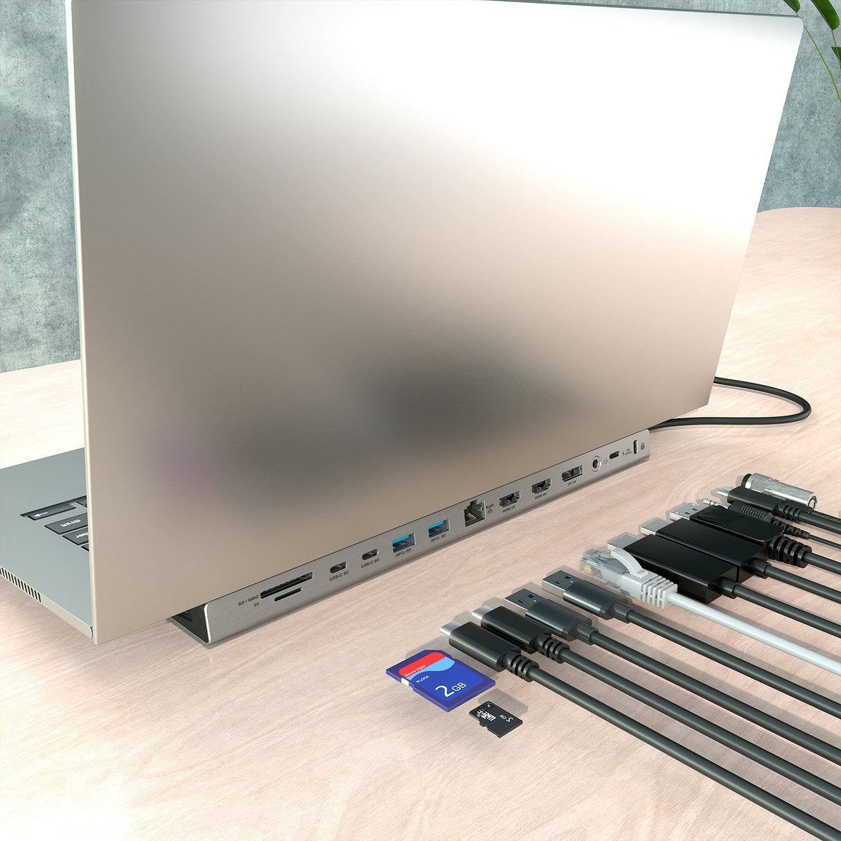 Aisens Usb-C Dock 13 En 1, Usb-C A 2xhdmi, 1xdisplayport, 1xrj45, 3xusb-A, 2xusb-C, 1xusb-C Pd, 1xsd, 1xmicro Sd, 1xaudio, 1xranura Kensington, 30cm