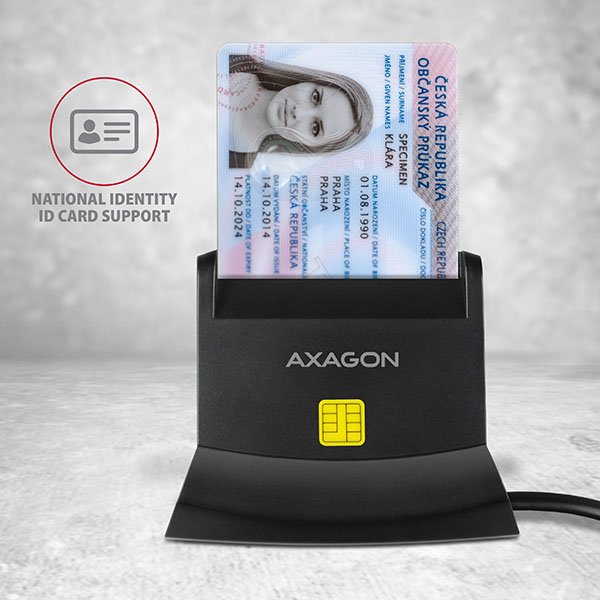 EAN 8595247904300 - Axagon CRE-SM2 lector de tarjeta inteligente Interior USB USB 2.0 Negro imagen 3