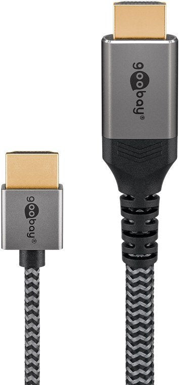 Goobay Plus Slim High-Speed-Hdmi-Cable Mit Ethernet, 4k @ 60hz (Gris, 2 Meter) 75753